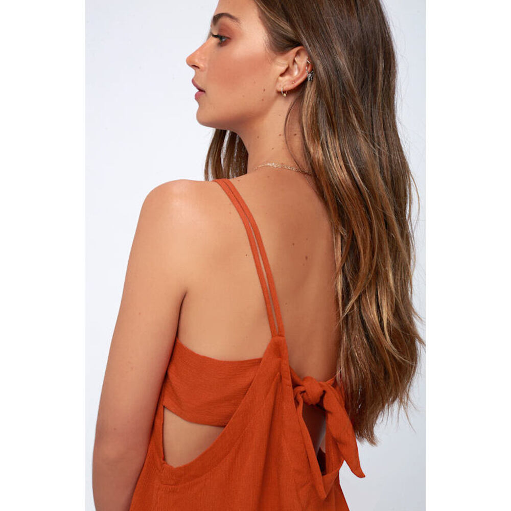 Lulus Adrift Rust Orange Tank Top - Size M